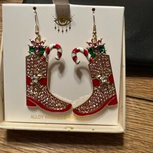 Eye Candy Red and Green Boot Earrings